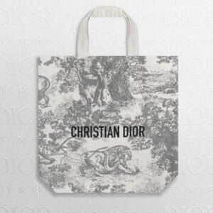 DIOR Dioriviera Tote Bag Gray and Cream. NEW